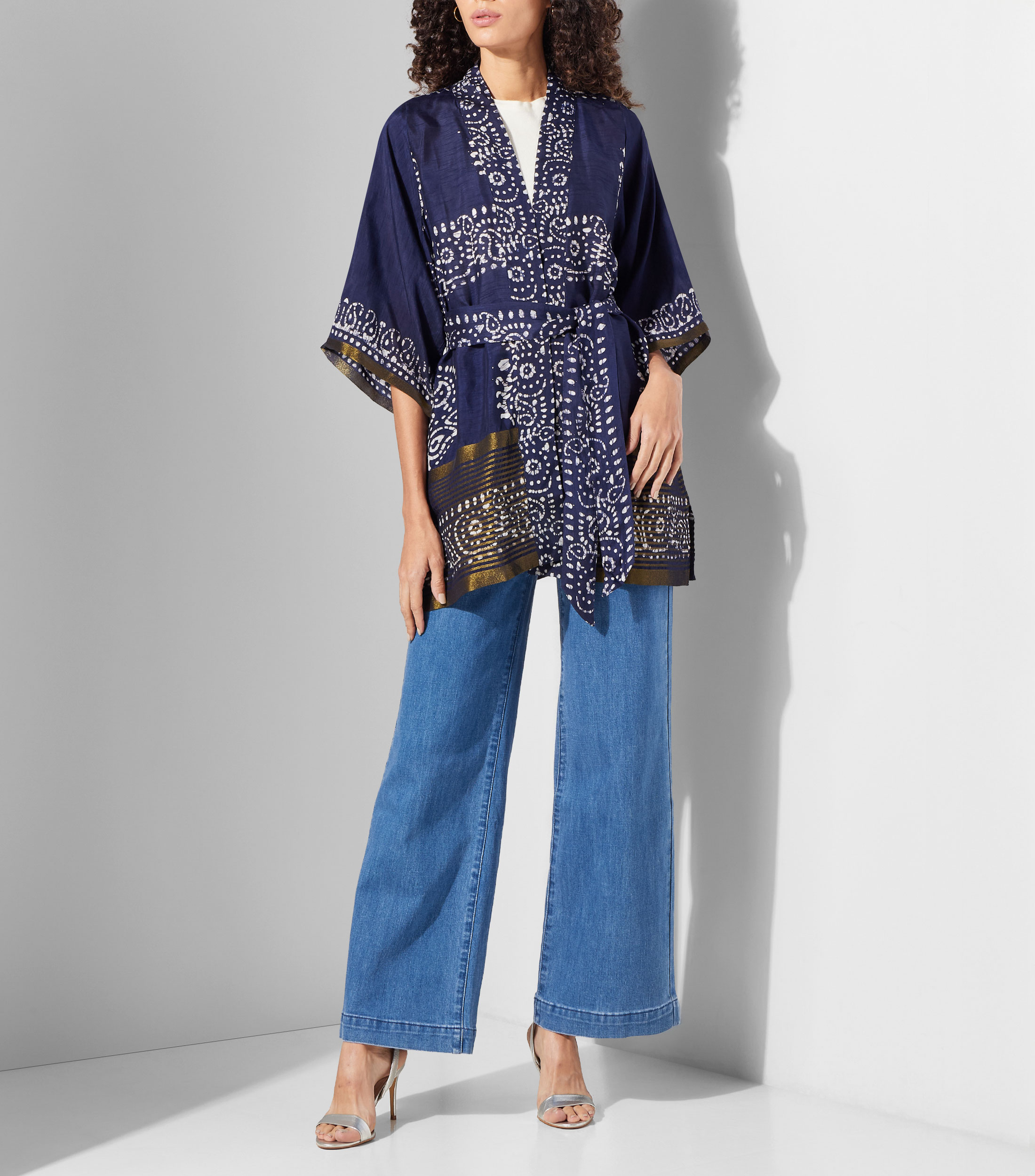 Kimono corto tres cuartos Mujer